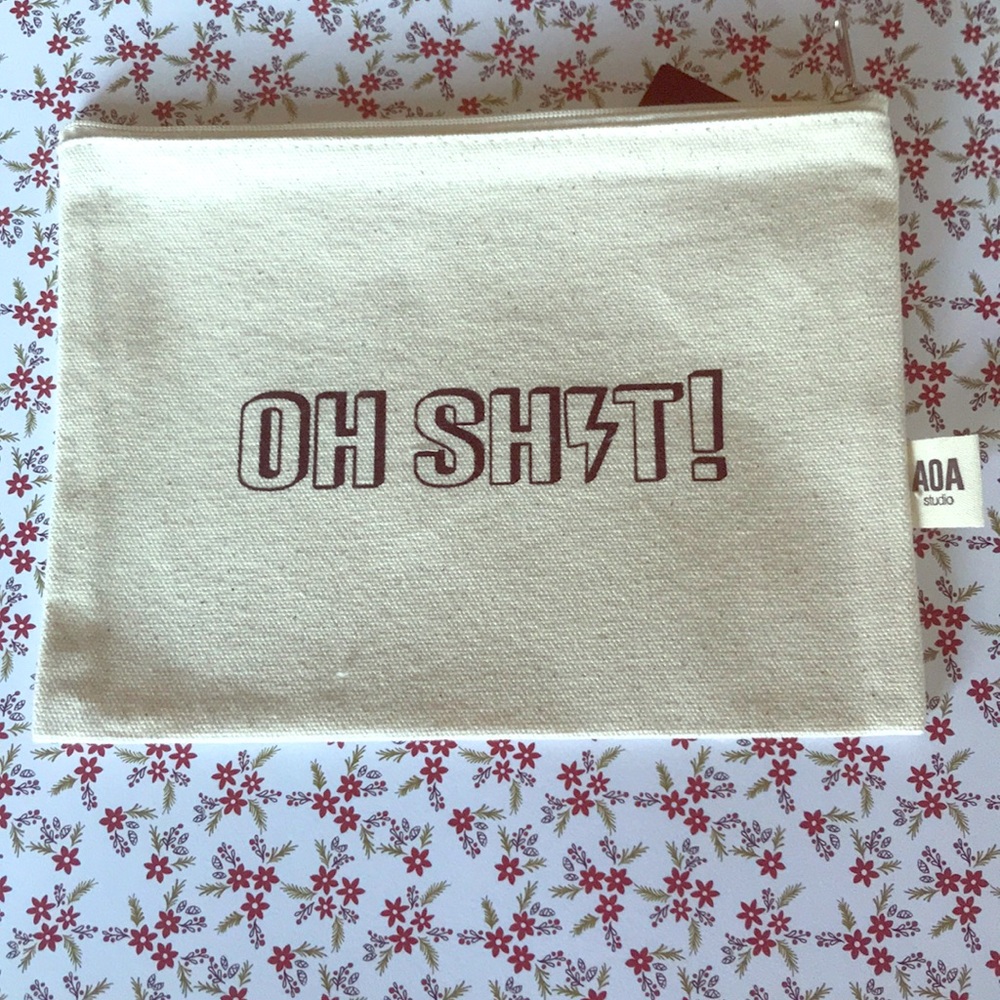 NWT oh shit canvas makeup bag